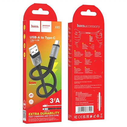 کابل تایپ سی هوکو Hoco مدل X85 جریان 3 آمپر 1 متر