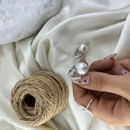 گوشواره زنانه مرواریدی مدل آتریسا