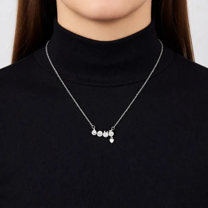 گردنبند نقره 925 اصل طرح نگین و لاو با آویز قلبی