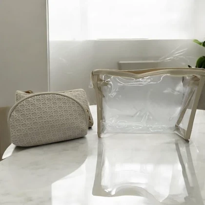 کیف لوازم آرایش و اکسسوری سه تایی در چهار رنگ