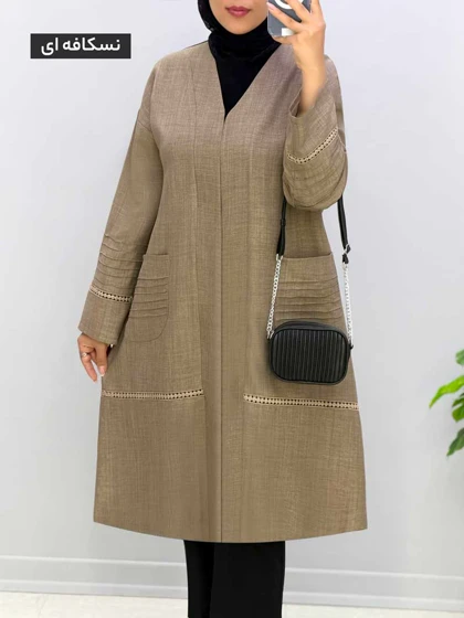 مانتو سایز بزرگ لینن میاسا کد 458278