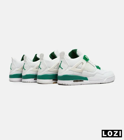 کتانی ساق‌دار مردانه سفید سبز Nike air jordan 4 مدل 5656