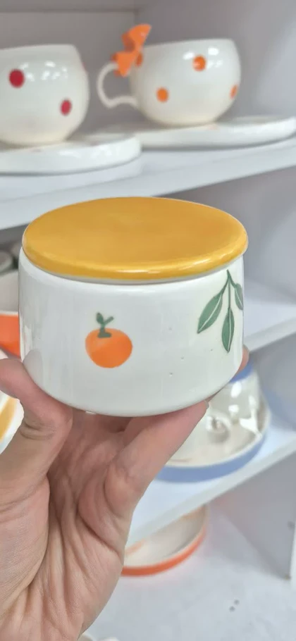 چای خوری دو نفره سرامیک پرتقال