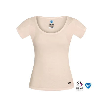 تیشرت نانو آنتی باکتریال ضدتعریق مودال زنانه کرم