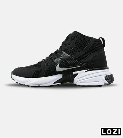 کفش کتانی ساق‌دار مردانه و زنانه مشکی سفید Nike cushlon مدل 7608