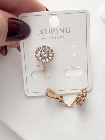 گوشواره کلیپسی گل داوودی ژوپینگ 809