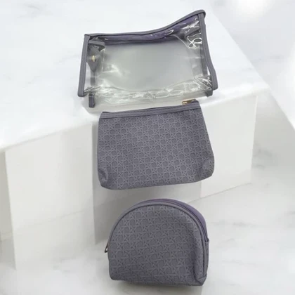 کیف لوازم آرایش و اکسسوری سه تایی در چهار رنگ