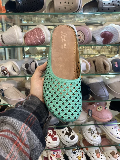 صندل جلوبسته زنانه مدل صحرا سبز