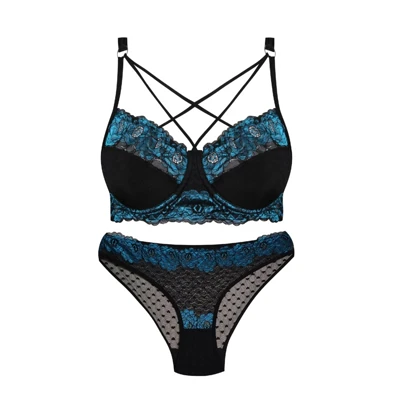 ست شورت و سوتین برندکارنا رز فنردار کد 2038 سرمه ای