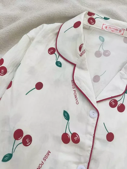 ست راحتی استین بلند جلو دکمه کد 5371