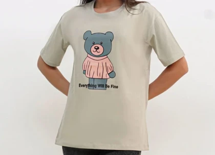 تیشرت زنانه خرسی نخ پنبه