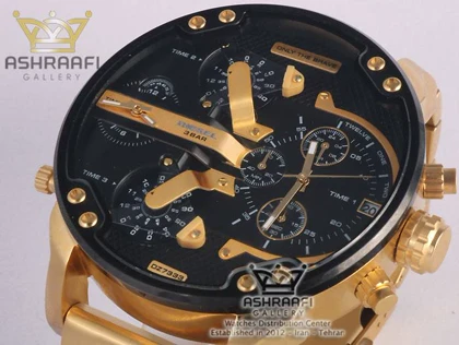 ساعت دیزل هفت موتوره بند طلائی DIESEL DZ-7333B