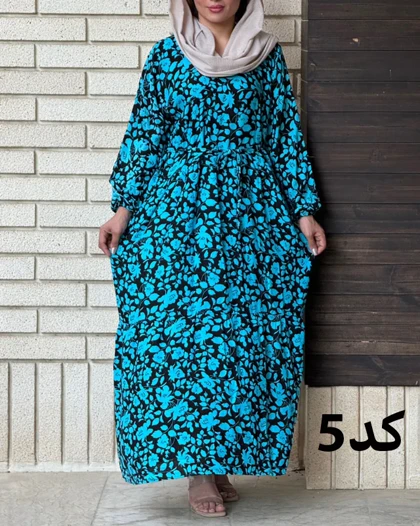 پیراهن نخی طرح گل‌دار #7057