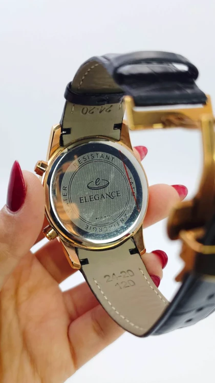 ساعت مچی مردانه الگانس Elegance با بند چرم و سبک 3موتوره