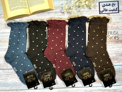 جوراب زنانه ساق‌دار فانتزی خال دار