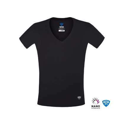 زیرپوش نانو آنتی باکتریال ضد تعریق یقه هفت باز مردانه مشکی