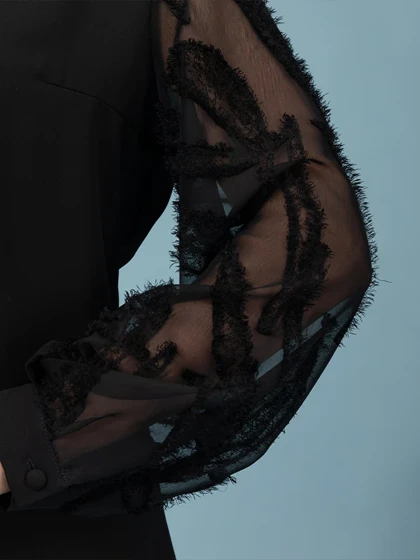 شومیز زنانه کرپ حریر مجلسی 30110