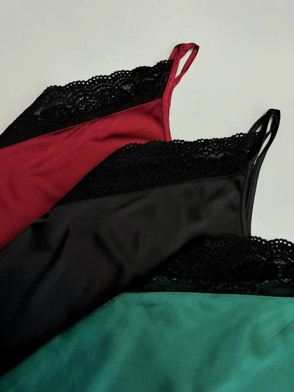 تاپ ساتن یقه گیپور کد 3487