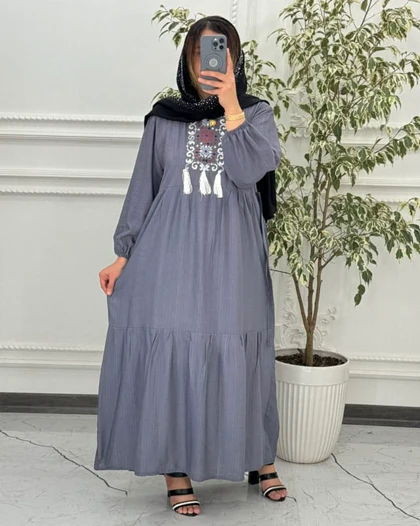 پیراهن ساحلی بابوس گلدوزی 4004