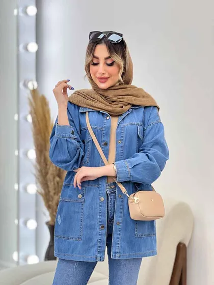 مانتو جین چهار جیب ماهلین