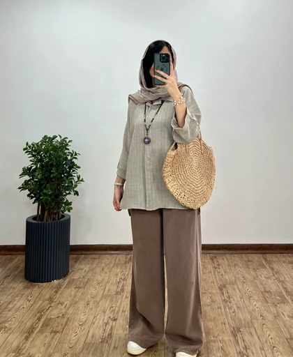 مانتو دکمه مخفی دیپلمات ستین (ارسال رایگان)