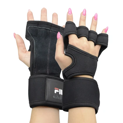دستکش و محافظ کف دست بدنسازی فیلا مدل 404K1401 مشکی بسته دو عددی