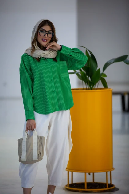 مانتو خطی ژاکارد پری