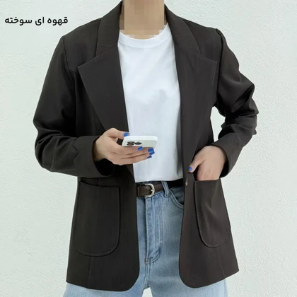کت زنانه کرپ بزیاق تک دکمه شیکدونیا