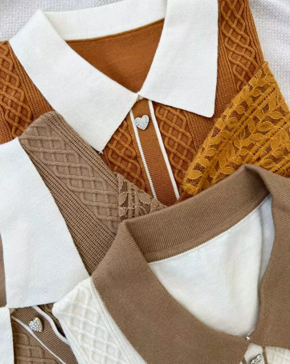 پلیور بافت استین کارشده کد 5356