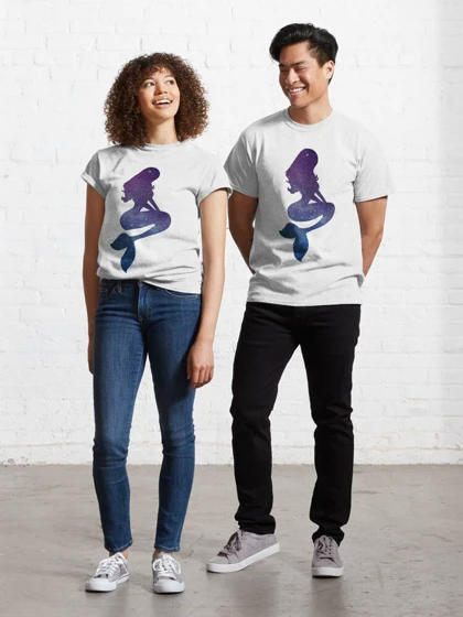 تیشرت the little mermaid طرح Galaxy Mermaid