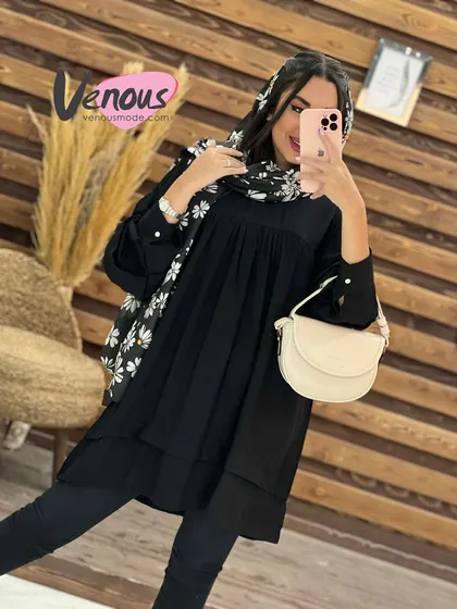 مانتو پیراهنی بابوس چین‌دار