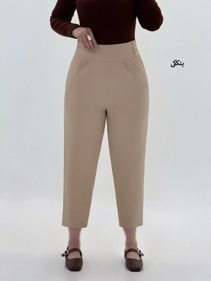 4325-شلوار مام استایل پارچه ای