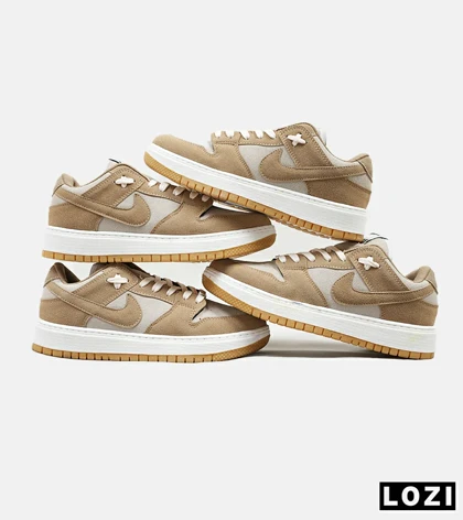 کفش کتانی مردانه قهوه ای کرم نایک NIKE SB