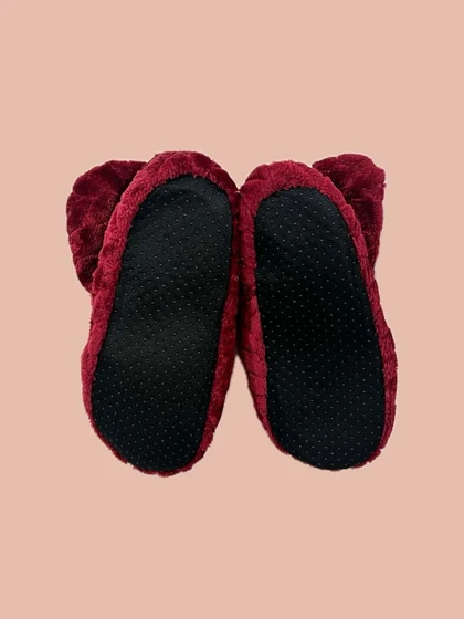 پاپوش ساق‌دار زنانه خزدار رنگی ساده