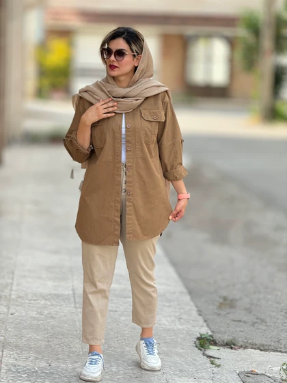 مانتو لینن ساتین ( دارای ایراد جزیی)