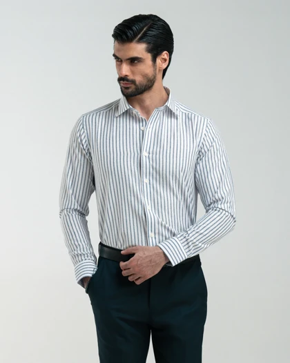 ام کی کالکشن پیراهن آستین بلند mk-1683-navy-blue