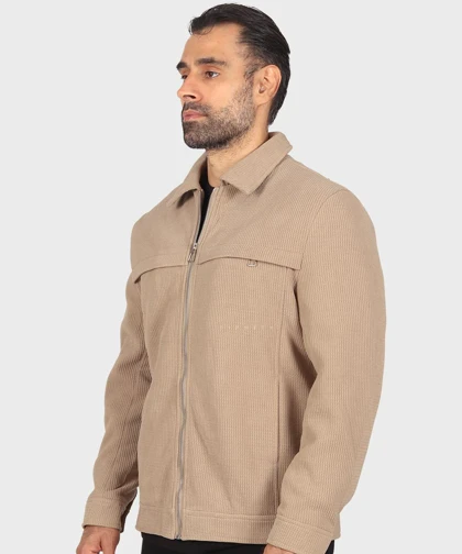 کت کتان زیپ‌دار و داخل خز 2603