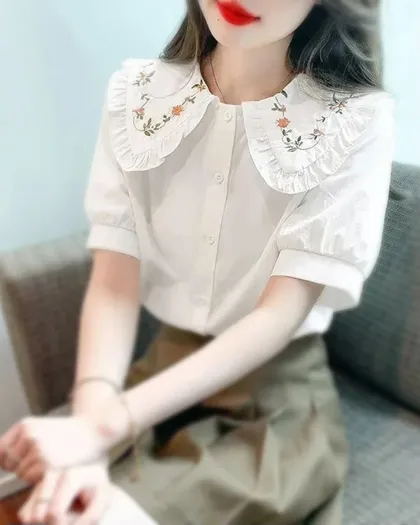 شومیز مجلسی یقه گلدوزی