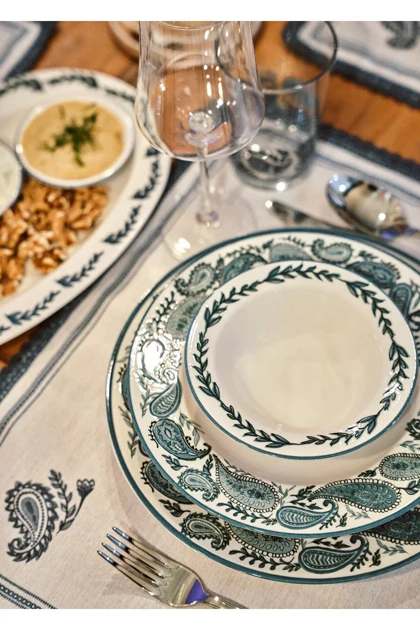 سرویس غذاخوری Bella Maison مدل Paisley پرسلن - آبی