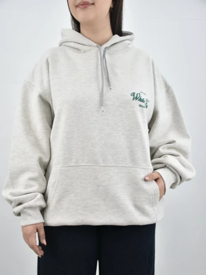 هودی سه نخ داخل کرکی یونیسکس ضخیم white