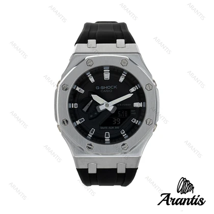 جی شاک GMA2100 مردانه بدنه فلزی سیلور مشکی m-2485