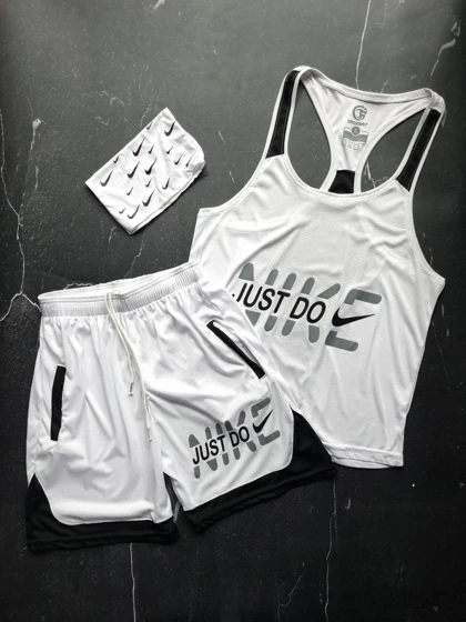 ست رکابی و شلوارک + اسکارف نایکی