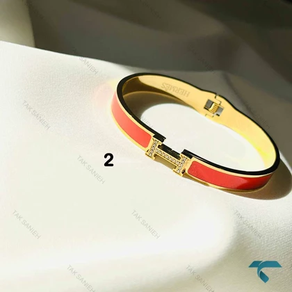 دستبند هرمس میناکاری نگین‌دار Hermes-8490-L