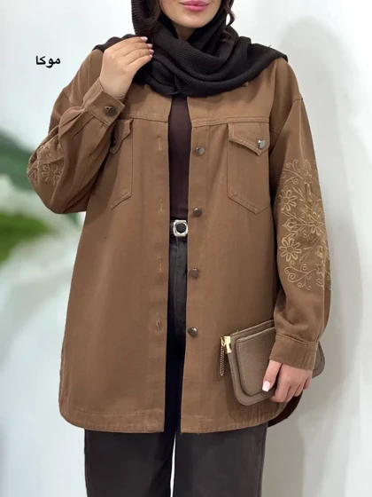 مانتو کتان پاییزه گلدوزی نیکول 1