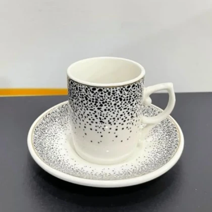 ست قهوه خوری 6نفره سیاه و سفید