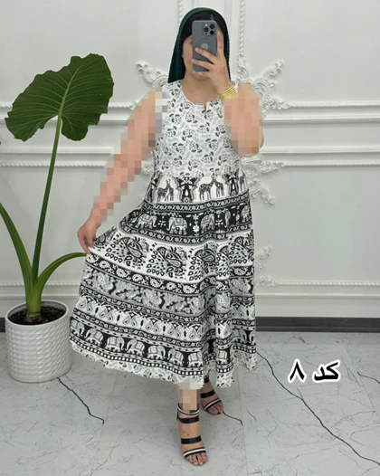 سارافون ساحلی لنگی سفید مشکی 1378
