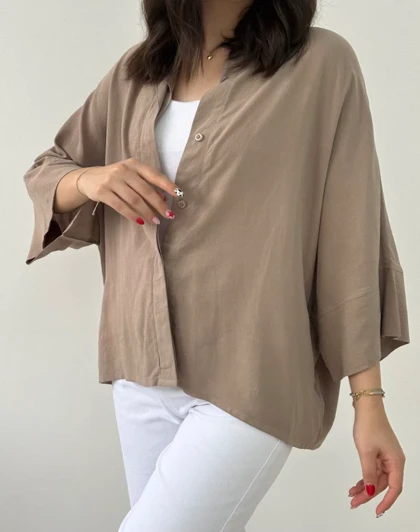 شومیز بیسیک دکمه مخفی