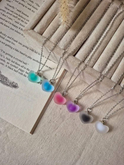 گردنبند قلب مخملی رنگی