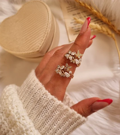 انگشتر مدل پروانه و گل ژوپینگ