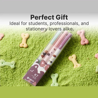 خودکار ژله ای مشکی کاکو KACO مدل K7 Puppy نوک 0.5 میلی متری 3 عددی